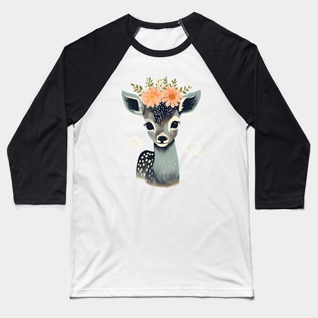 Fawn Baseball T-Shirt by DragonDream